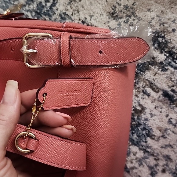 NWOT coralish pink coach backpack - Picture 12 of 16